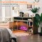 Costway 28'' Electric Fireplace Freestanding & Recessed Heater Log Flame Remote 1350W